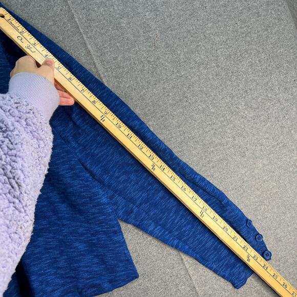 Joan Rivers Women's Cardigan Cotton Blend Slub Cardigan Blue X-Large - Picture 8 of 11